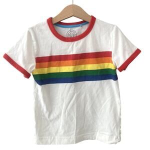Little Bird Rainbow Stripe Ringer Tee - 7